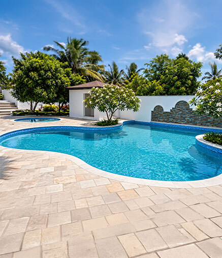 Modern rooftop pool construction